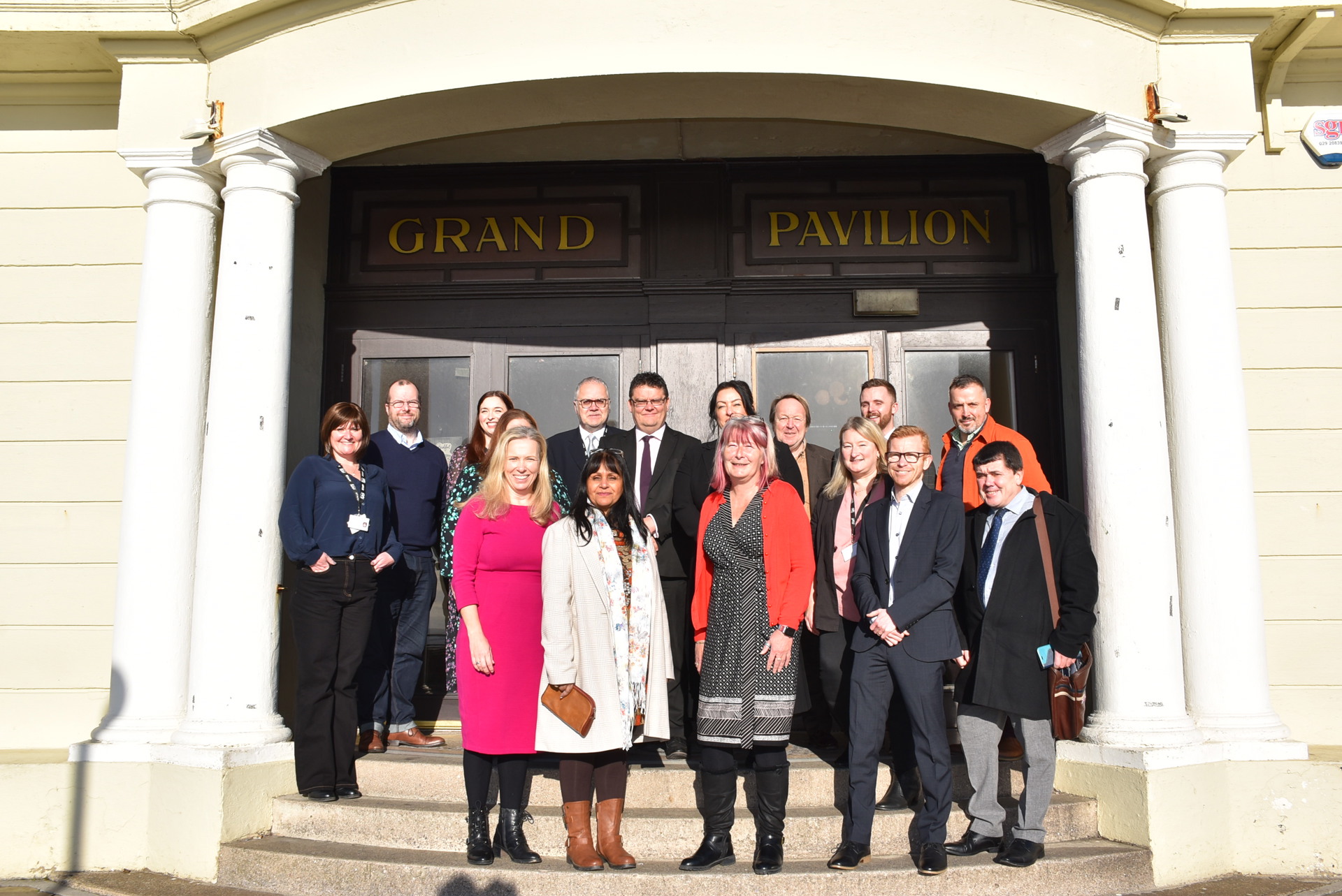 Councillors and staff outside of the Grand Pavilion