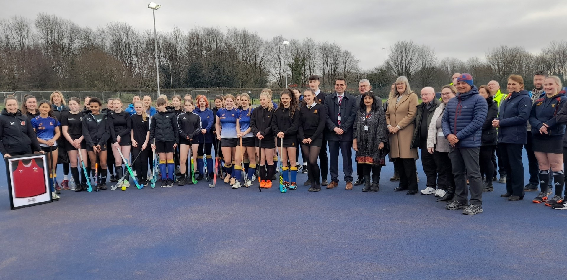 Group photo at Brynteg School’s new community sports pitch