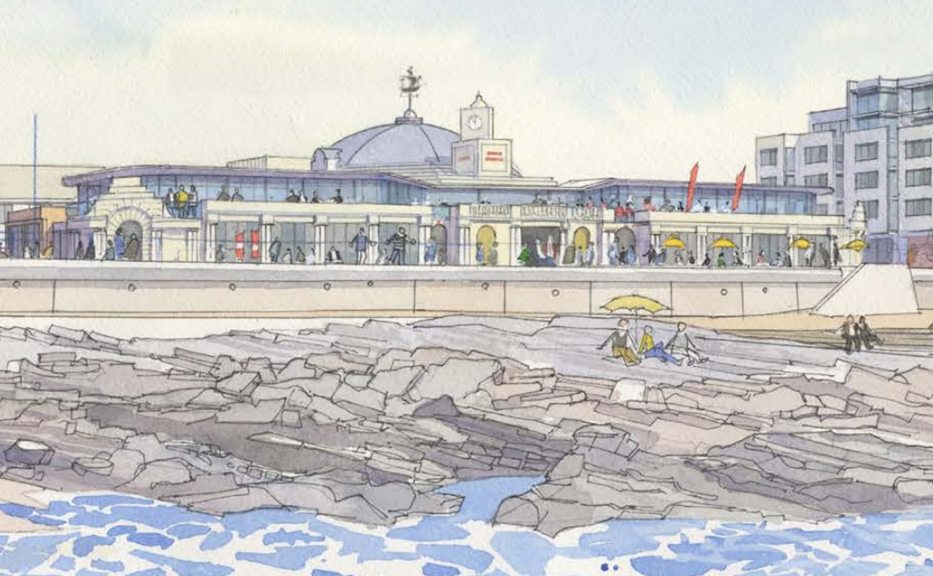 Artist illustrations of how the Grand Pavilion could look once its £18m transformation has been completed.