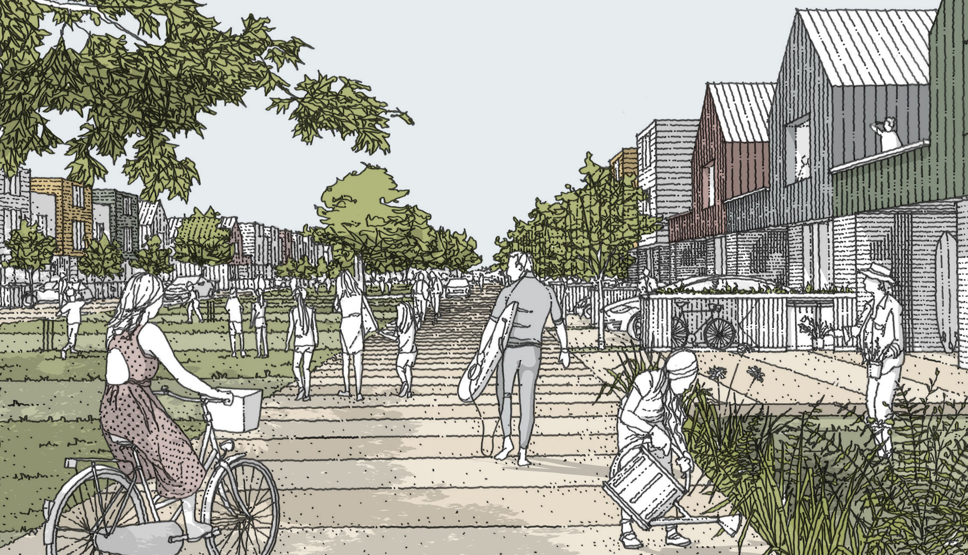 Artist impression of how new houses could look at Sandy Bay