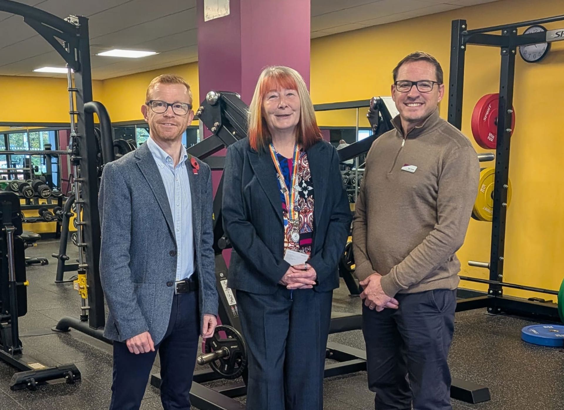 Richard Hughes, Chief Executive of Awen Cultural Trust, Deputy Leader and Cabinet Member for Social Services, Health and Wellbeing, Councillor Jane Gebbie and Scott Rolfe, Chief Executive of Halo Leisure