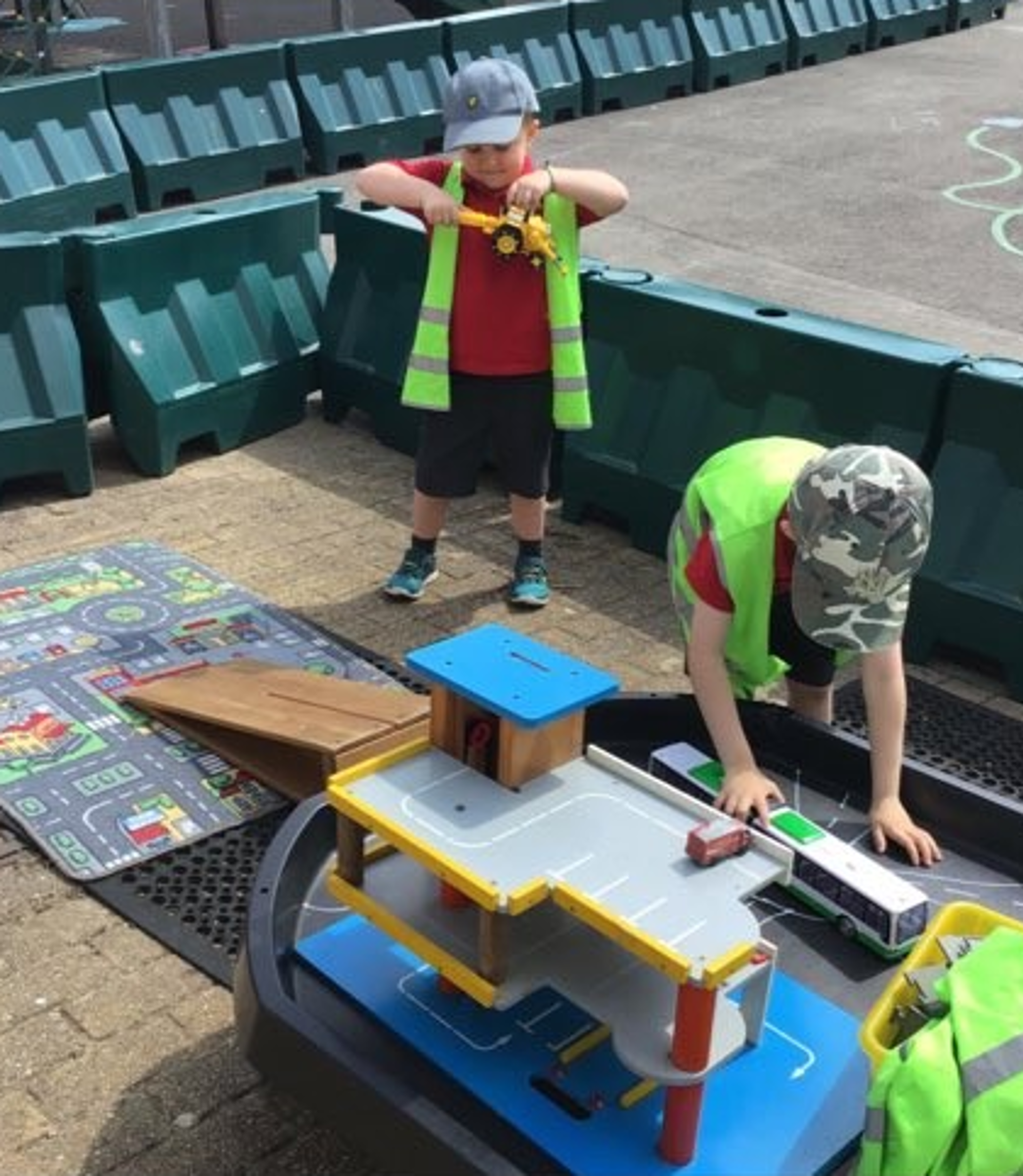 Pupils engaged in a range of outdoor play opportunities