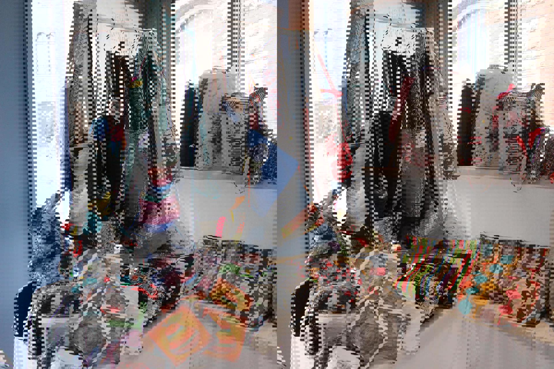 A selection of handmade bags that Phillipa has made.