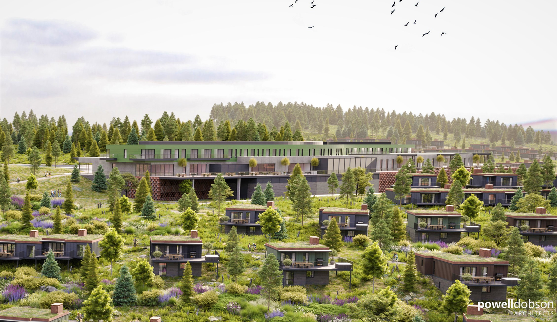 An artist’s impression of how the Afan Valley’s £250m new adventure holiday resort could look
