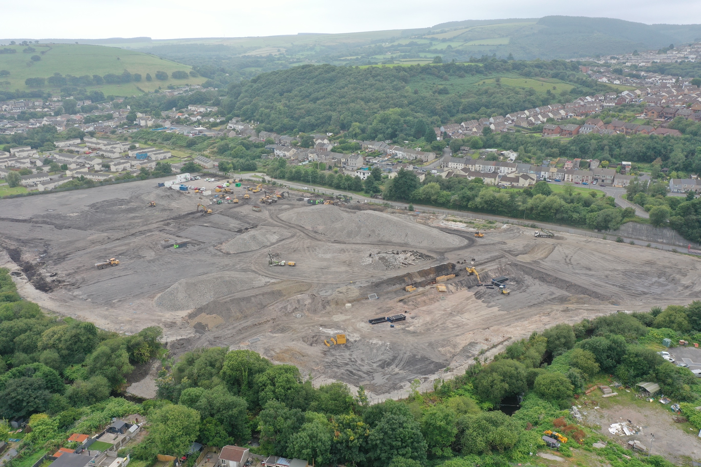 The 16-acre former industrial estate is being prepared for new shops, homes and community facilities. 