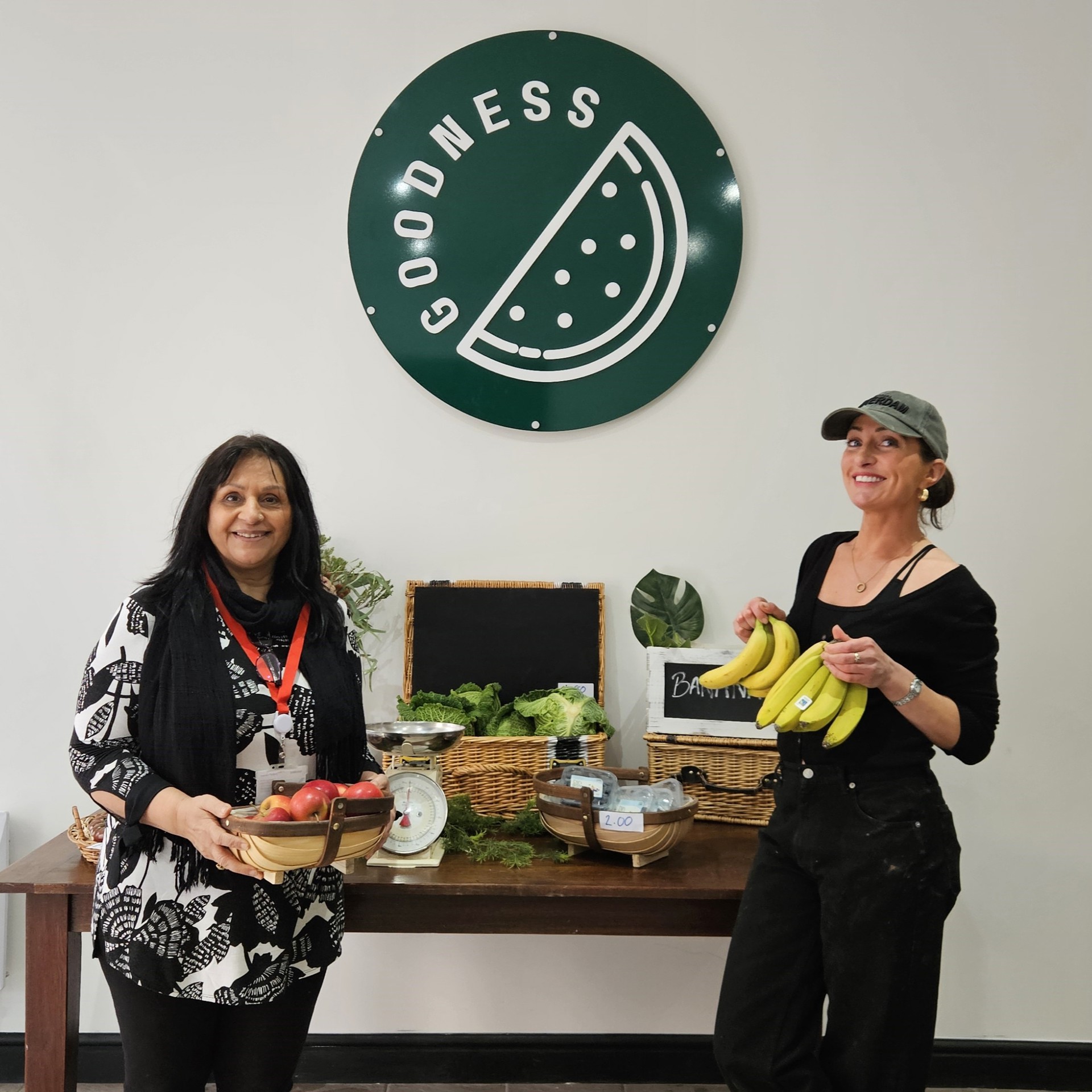 Kayleigh Hopkins and Councillor Neelo Farr inside GOODNESS