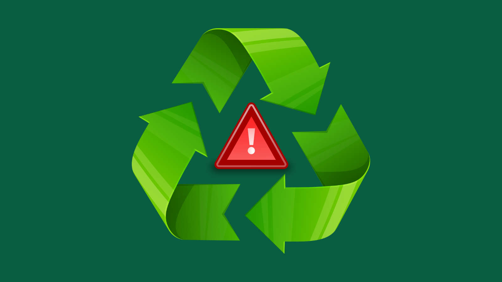 Waste and recycling warning graphic