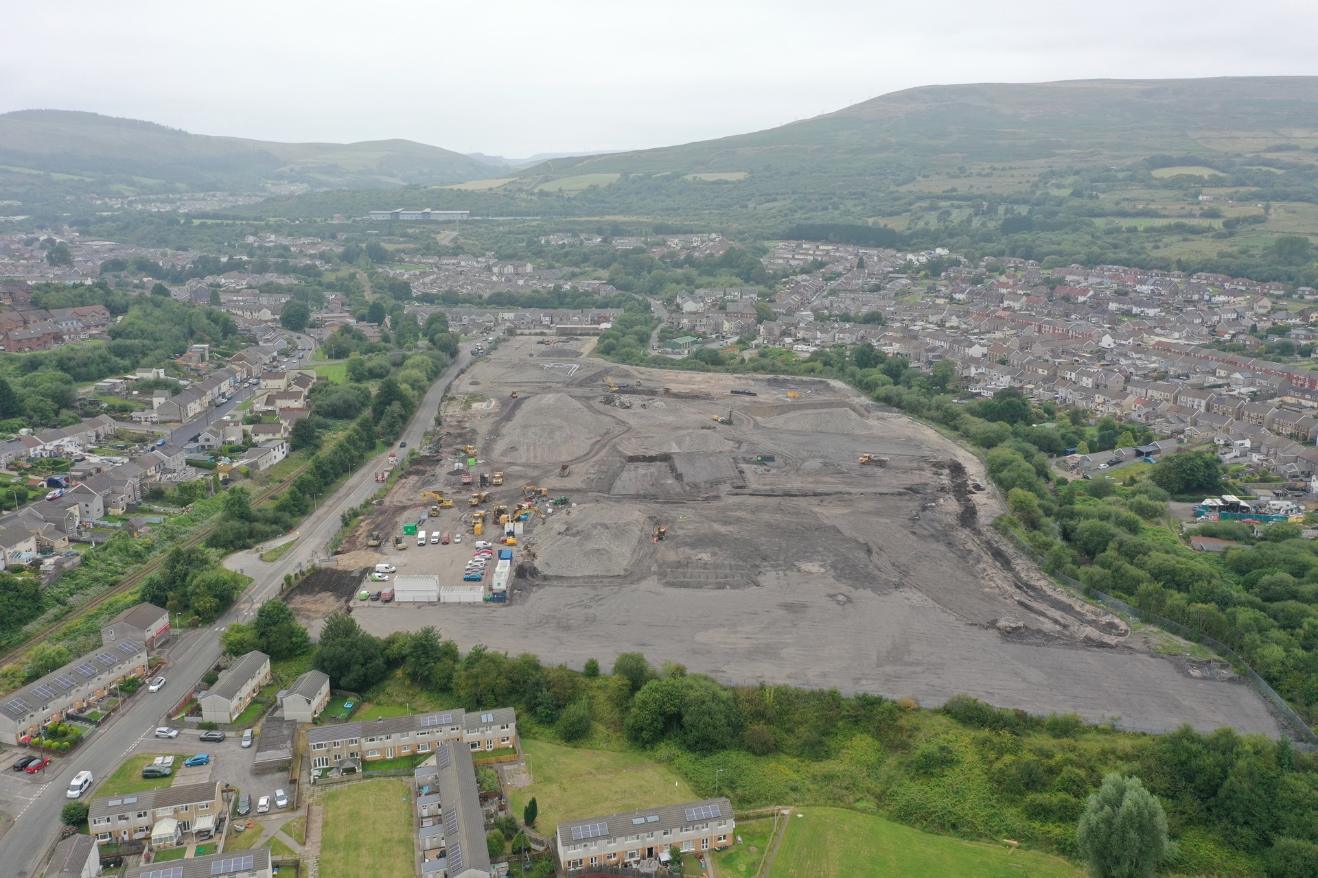 The 16-acre former industrial estate is being prepared for new shops, homes and community facilities.