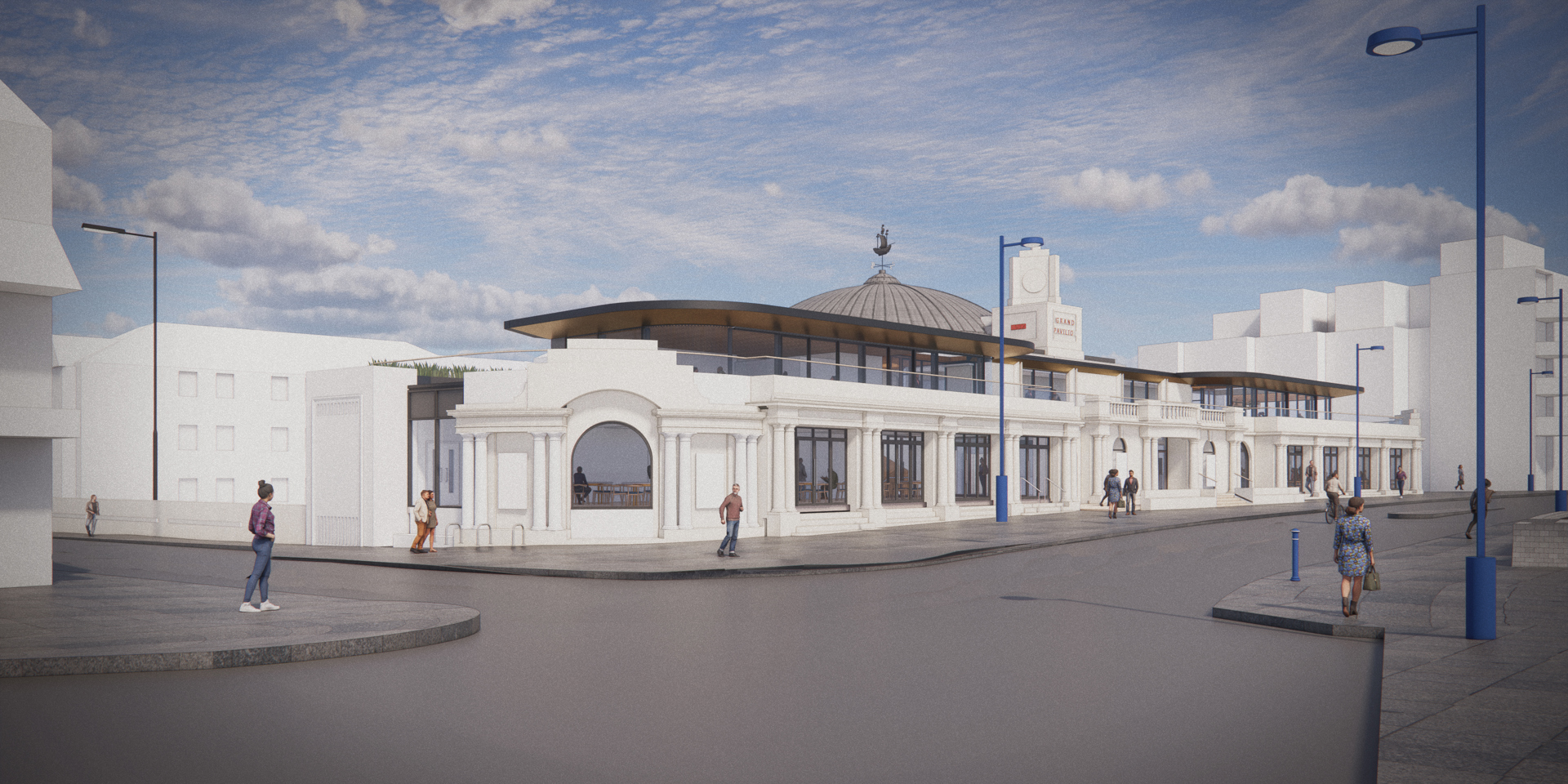 Artist’s impressions of the front of the building following redevelopment.