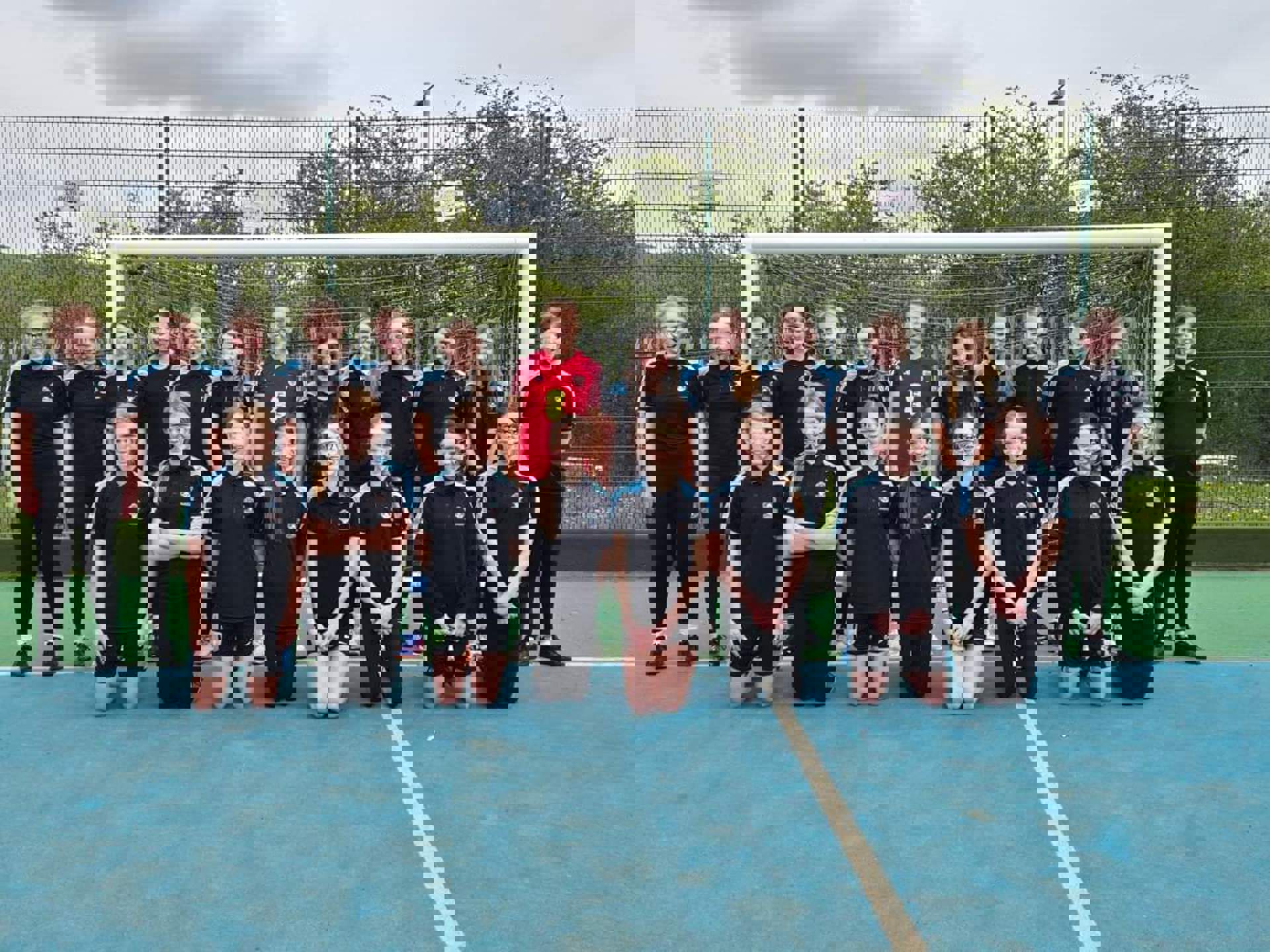 Year 7 and 8 girls’ football team with Tianna Teisar