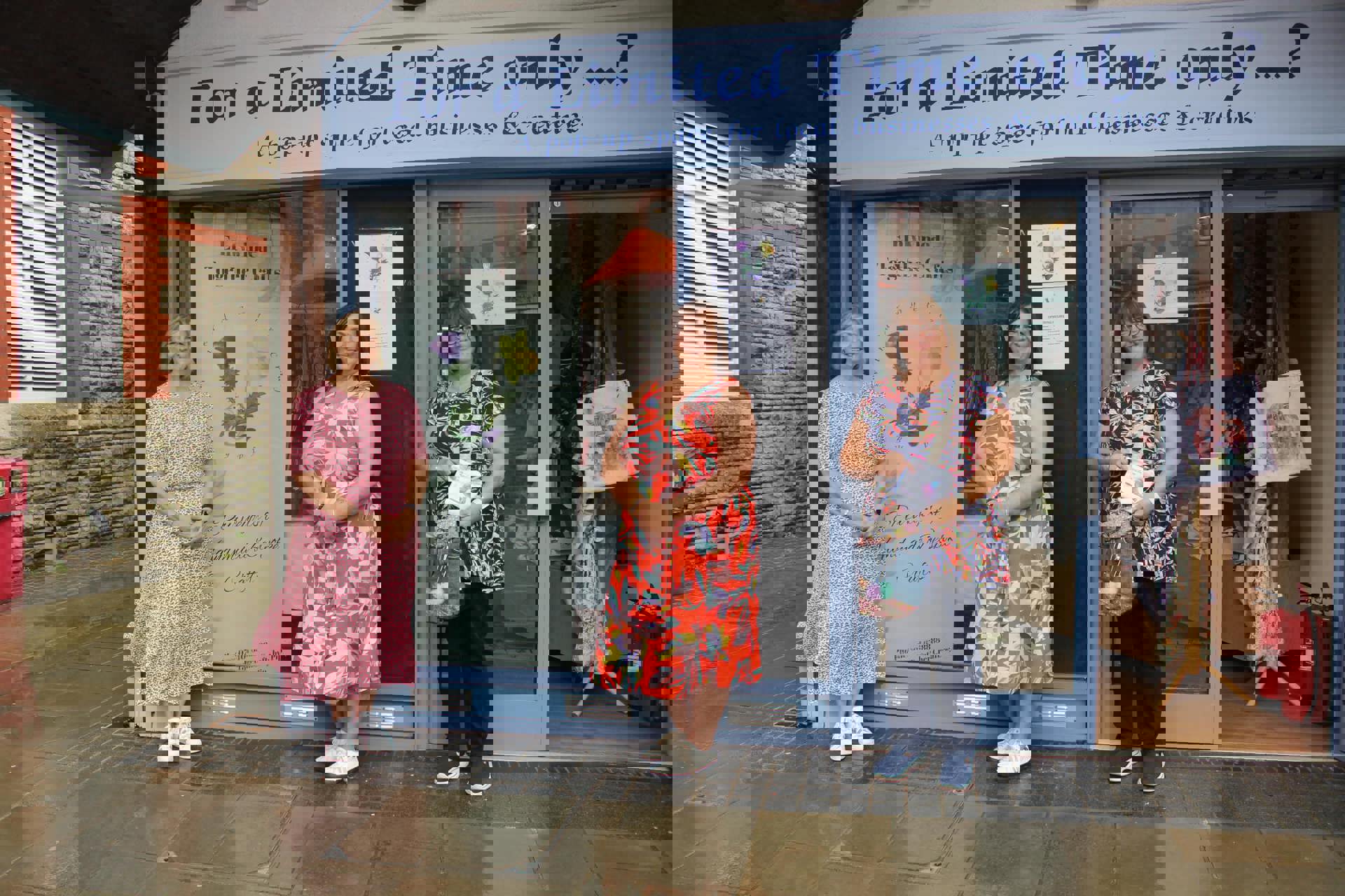 Phillipa Young, owner of Entwined Crafts by Pip outside of Unit 14 in Maesteg Market.