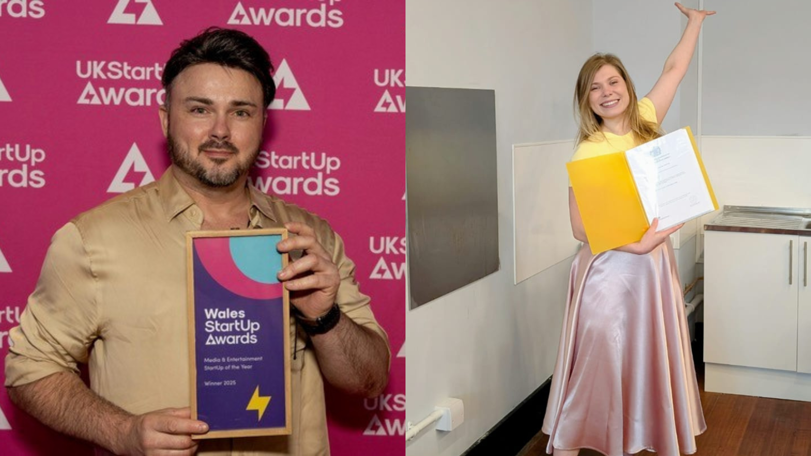 Award-winner James Morgan from Copperhouse Films Ltd. and Julia Kalmuk following the signing her lease on the Market Hall unit.