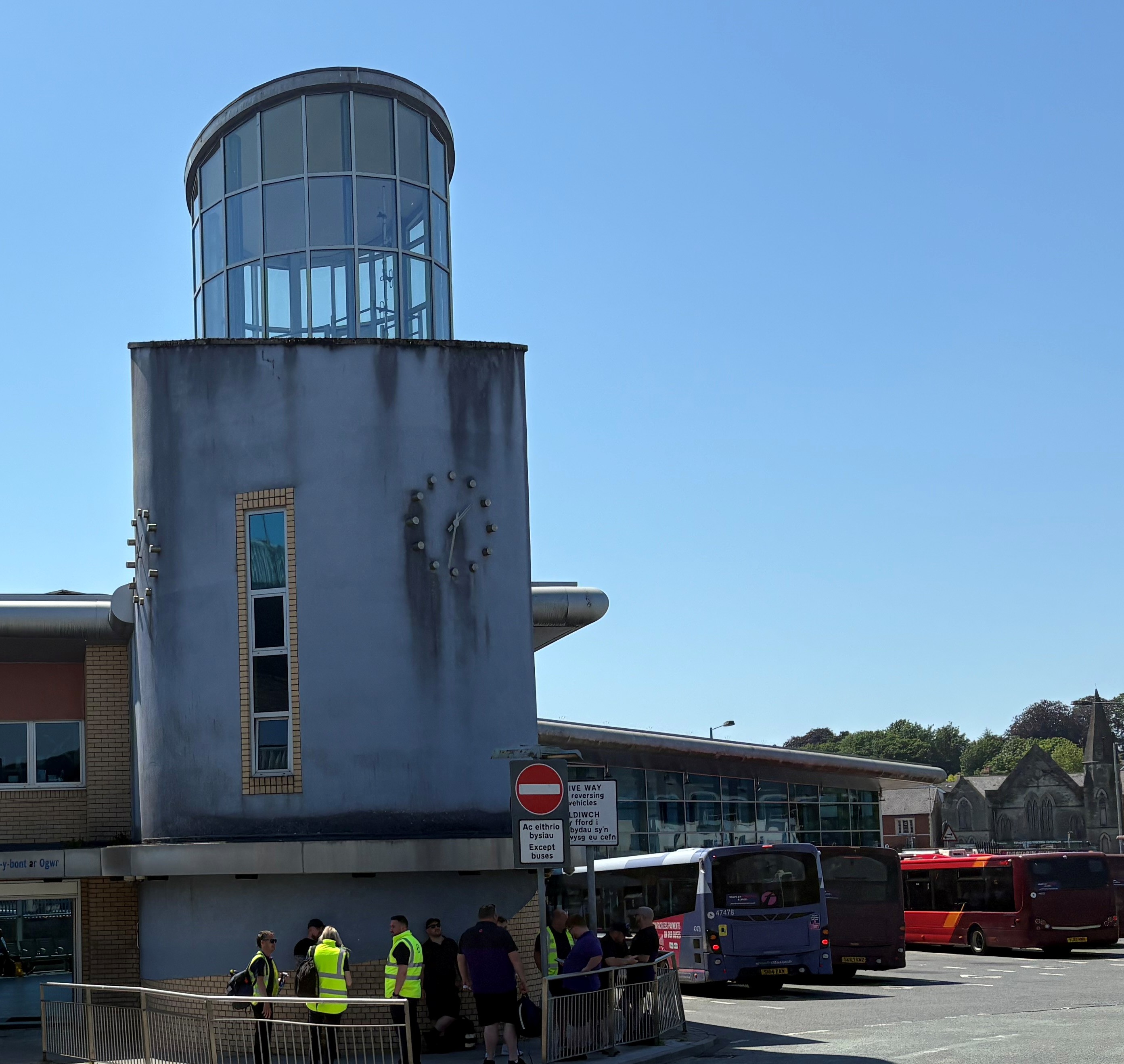 Image of Bridgend Bus Station clock tower 