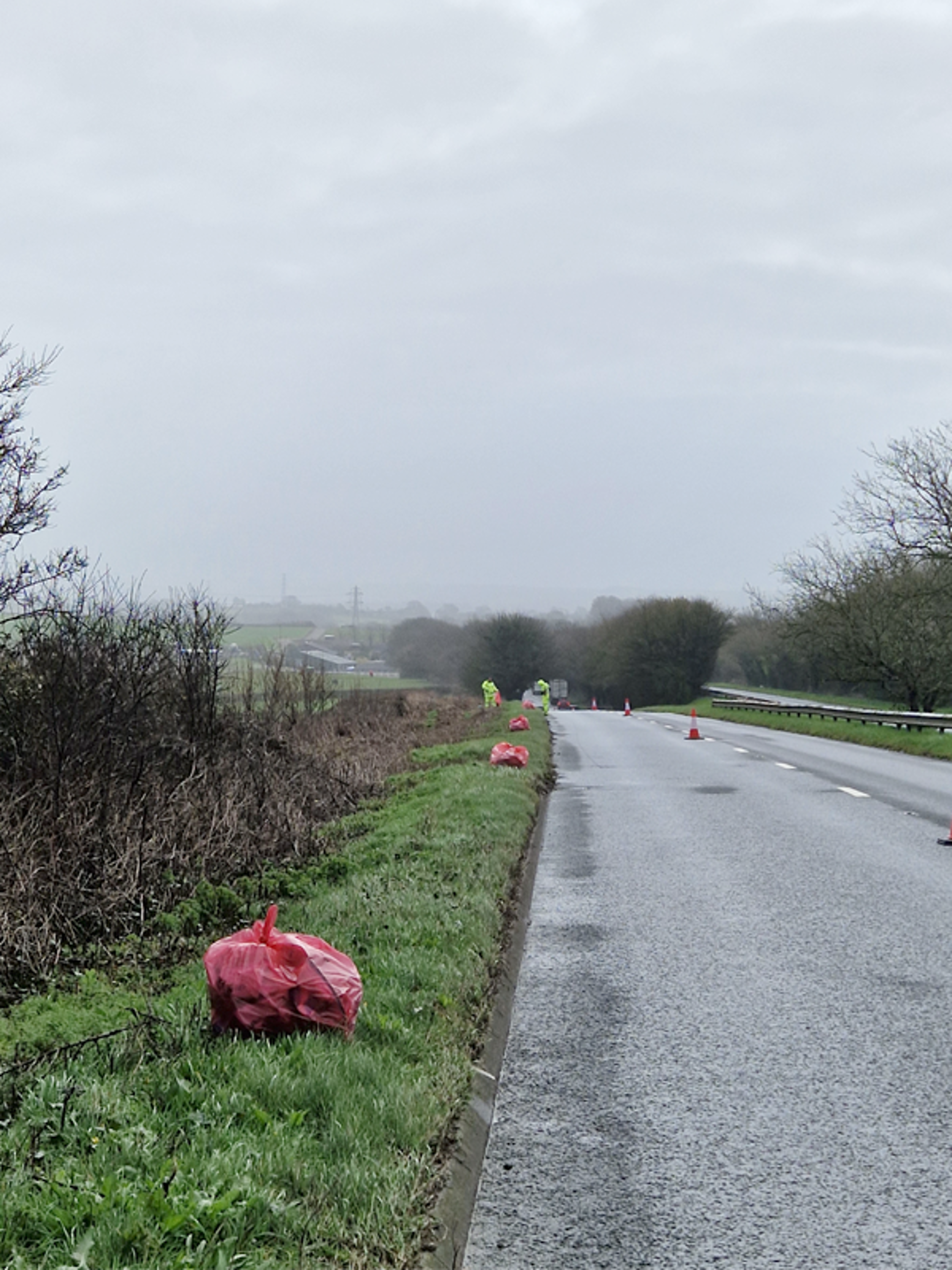 Refuse collection along a48