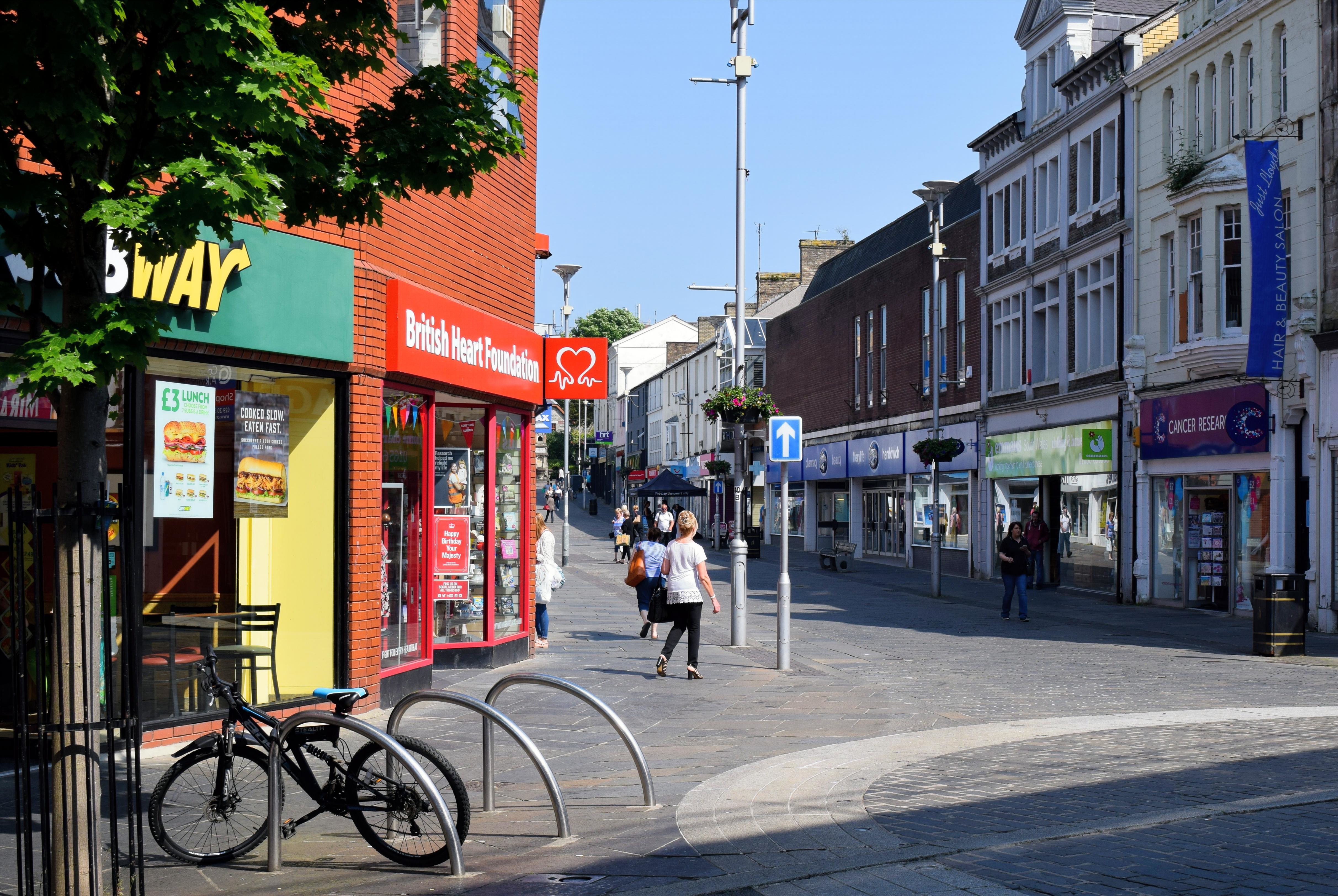 Bridgend town centre’s pedestrianised streets