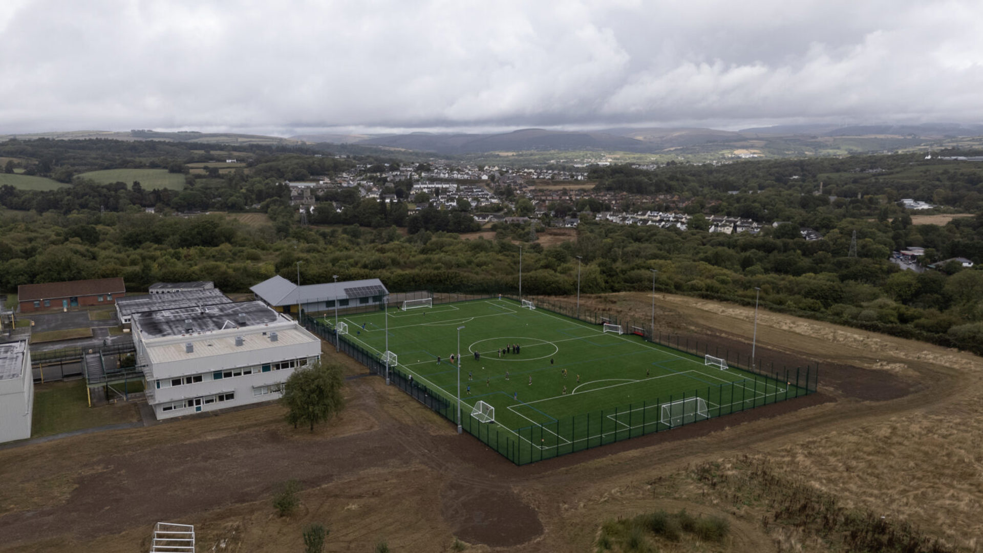 An aerial view of the pitch
