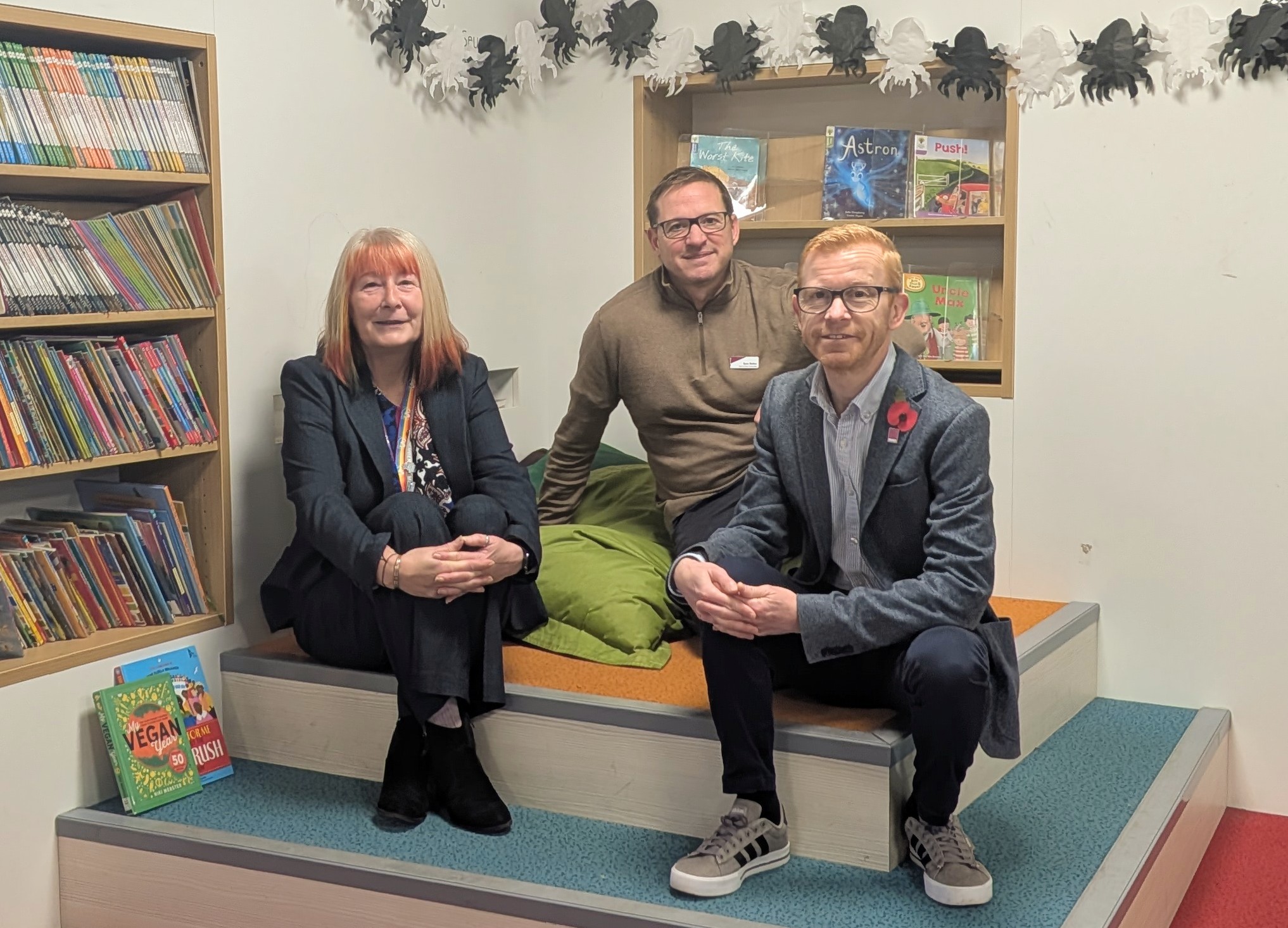 Richard Hughes, Chief Executive of Awen Cultural Trust, Deputy Leader and Cabinet Member for Social Services, Health and Wellbeing, Councillor Jane Gebbie and Scott Rolfe, Chief Executive of Halo Leisure